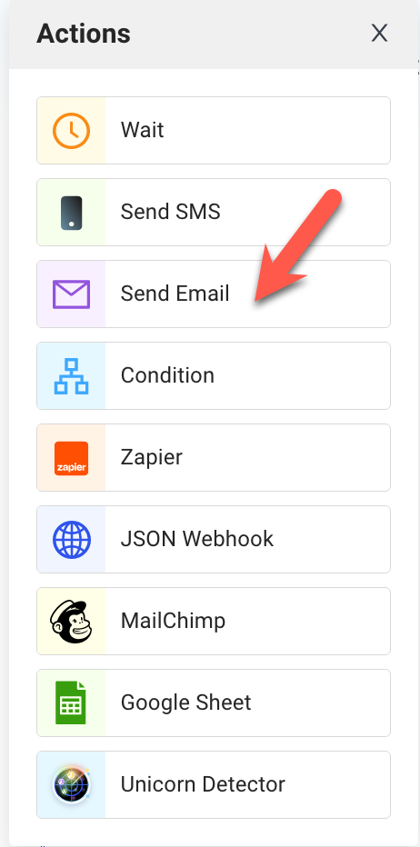 Click "send email" from the sales automation tools