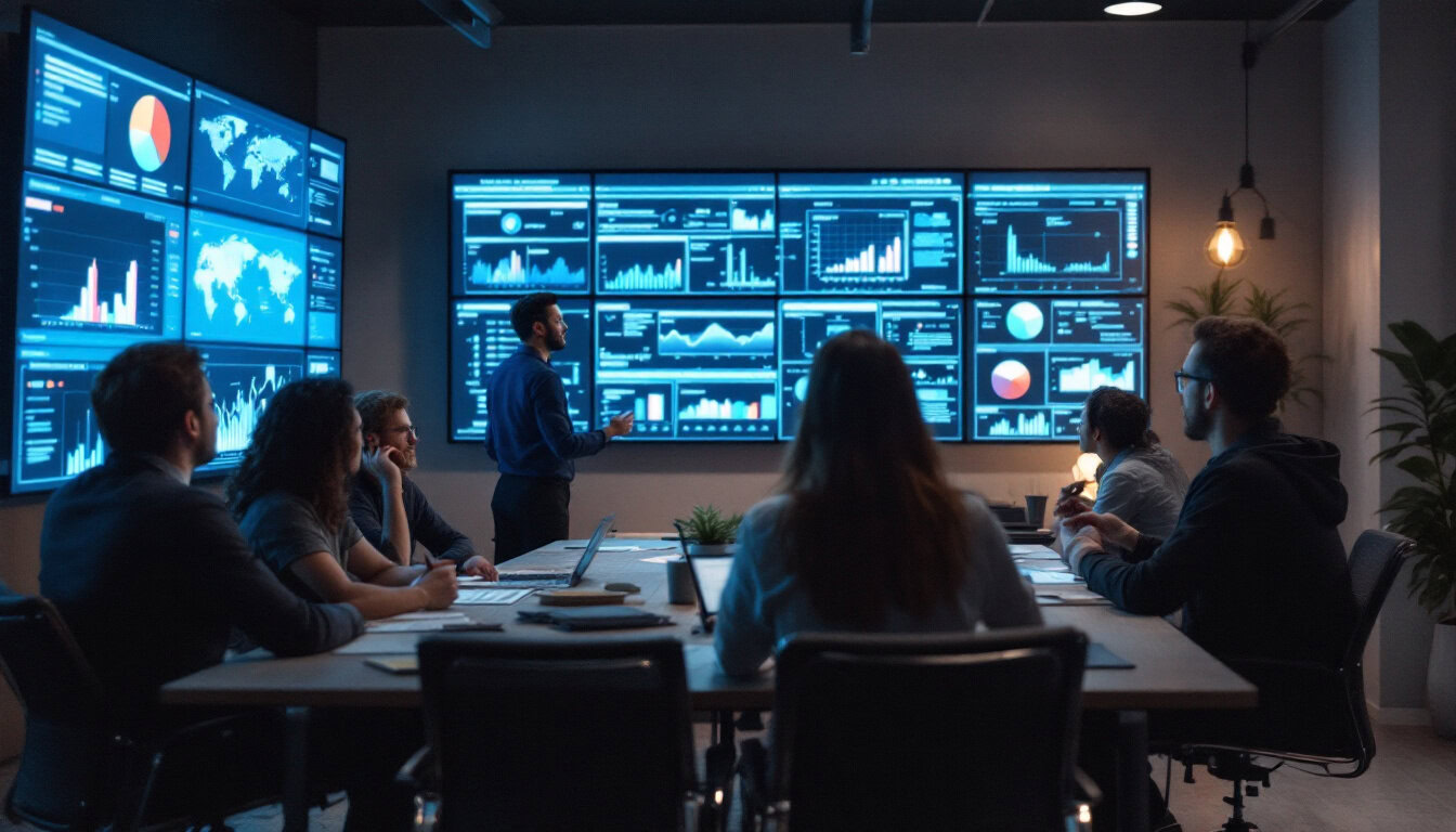 A photograph of capture a photograph of a diverse group of professionals engaged in a brainstorming session